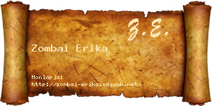Zombai Erika névjegykártya